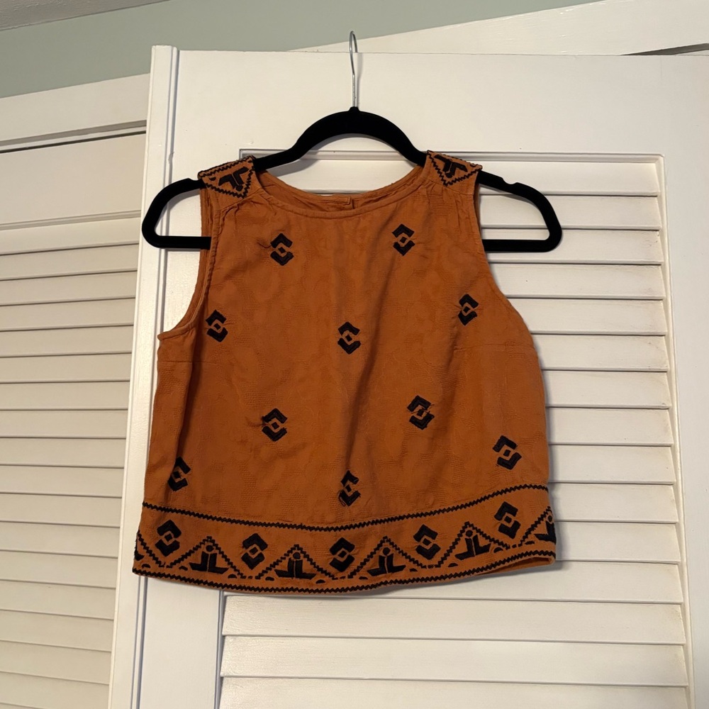 Anthropologie Tribal Cropped Tank